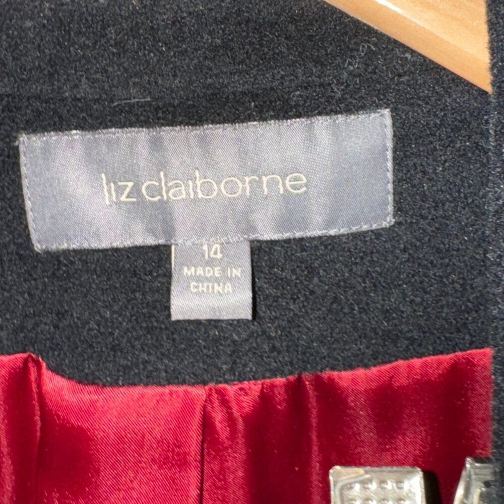 Black Wool Collared Button Down Coat - image 4